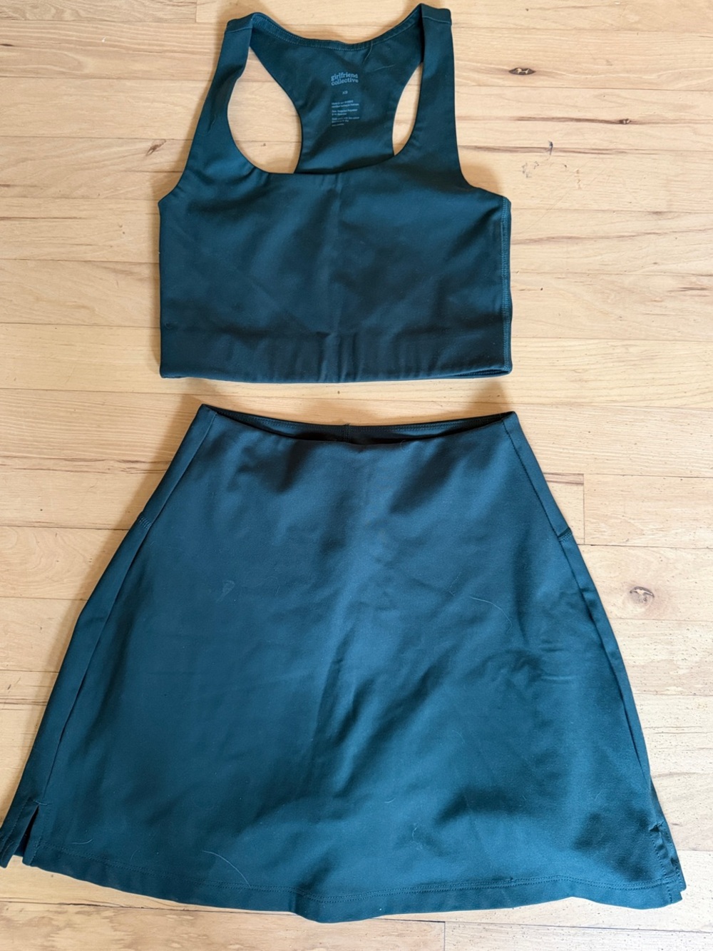 girlfriend collective Dark Teal A-Line Skirt